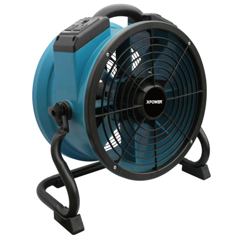 XPOWER X-34AR 1/4 HP Sealed Motor Variable Speed Industrial Axial Fan with Power Outlets - Blue