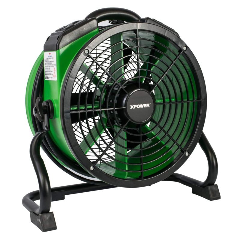 XPOWER X-34AR 1/4 HP Sealed Motor Variable Speed Industrial Axial Fan with Power Outlets - Green